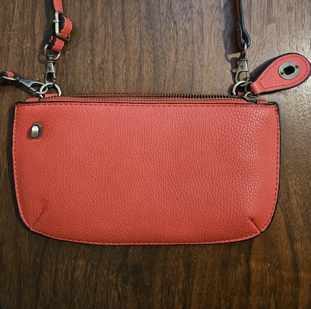 Joy Susan Leather Crossbody Bag/Wristlet, Coral